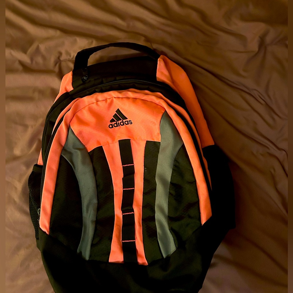 Adidas pink and black backpack